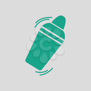 Bar shaker icon. Gray background with green. Vector illustration.