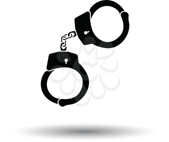 Handcuff  icon. White background with shadow design. Vector illustration.