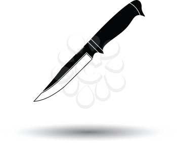 Knife icon. White background with shadow design. Vector illustration.