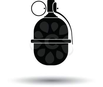 Attack grenade icon. White background with shadow design. Vector illustration.
