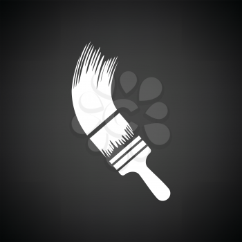 Paint brush icon. Black background with white. Vector illustration.