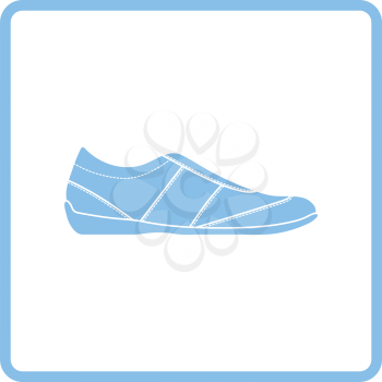 Man casual shoe icon. Blue frame design. Vector illustration.