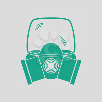 Fire mask icon. Gray background with green. Vector illustration.