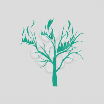 Wildfire icon. Gray background with green. Vector illustration.