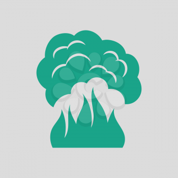 Fire and smoke icon. Gray background with green. Vector illustration.