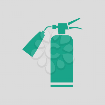 Fire extinguisher icon. Gray background with green. Vector illustration.