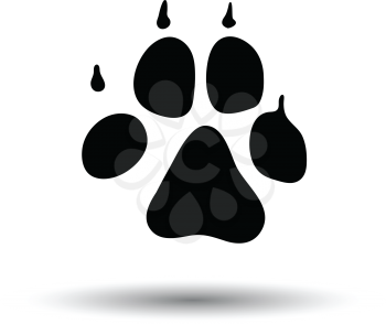 Dog trail icon. Black background with white. Vector illustration.
