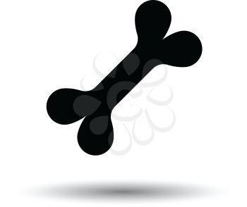 Dog food bone icon. Black background with white. Vector illustration.