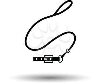 Dog lead icon. Black background with white. Vector illustration.