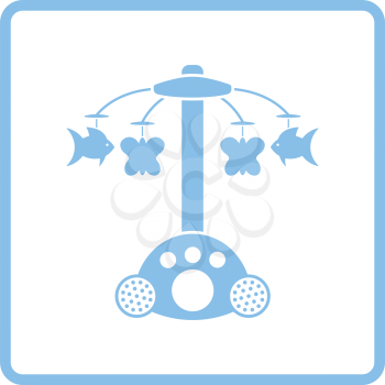 Baby carousel icon. Blue frame design. Vector illustration.