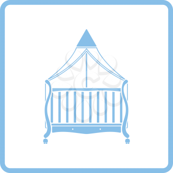 Cradle icon. Blue frame design. Vector illustration.