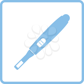 Pregnancy test icon. Blue frame design. Vector illustration.