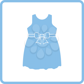 Baby girl dress icon. Blue frame design. Vector illustration.
