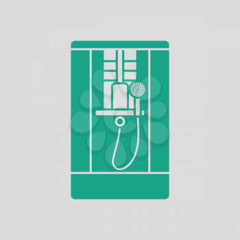 Shower icon. Gray background with green. Vector illustration.