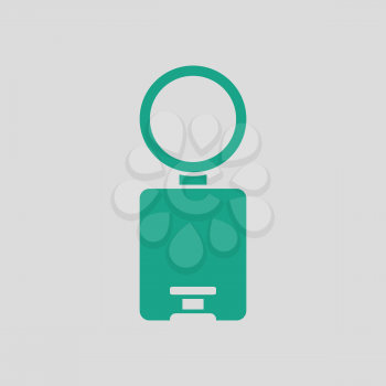Trash can icon. Gray background with green. Vector illustration.