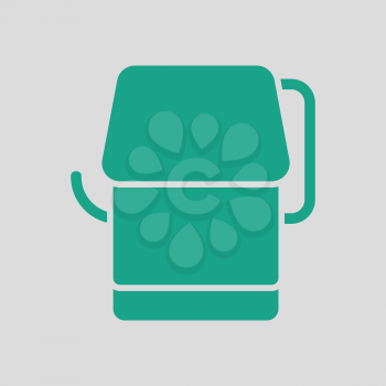 Toilet paper icon. Gray background with green. Vector illustration.