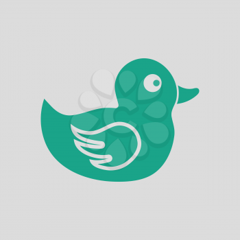Bath duck icon. Gray background with green. Vector illustration.