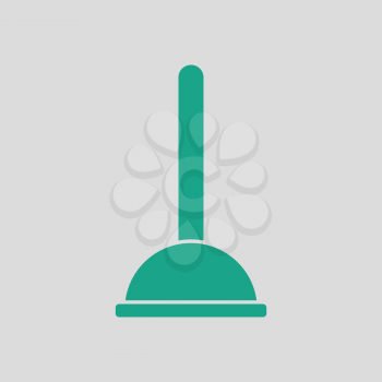 Plunger icon. Gray background with green. Vector illustration.