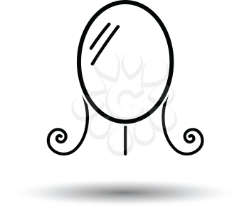 Make Up mirror icon. White background with shadow design. Vector illustration.