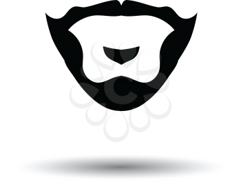 Goatee icon. White background with shadow design. Vector illustration.