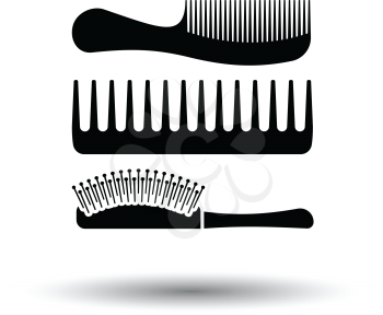 Hairbrush icon. White background with shadow design. Vector illustration.