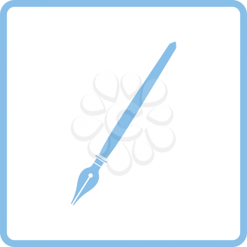 Fountain pen icon. Blue frame design. Vector illustration.