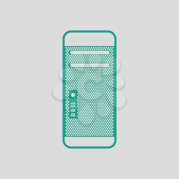 System unit icon. Gray background with green. Vector illustration.