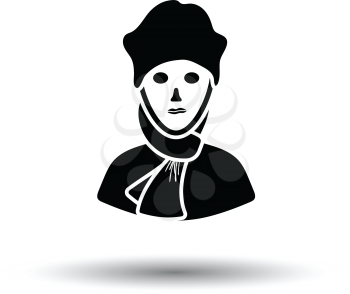 Poet icon. White background with shadow design. Vector illustration.