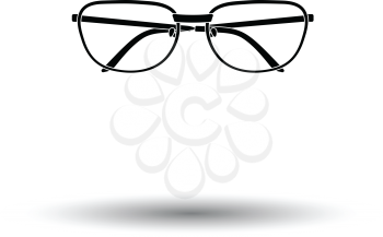 Glasses icon. White background with shadow design. Vector illustration.