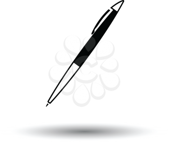 Pen icon. White background with shadow design. Vector illustration.