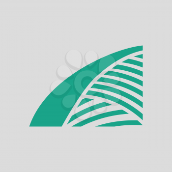 Agriculture field icon. Gray background with green. Vector illustration.