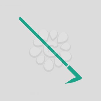 Hoe icon. Gray background with green. Vector illustration.