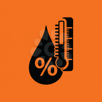 Humidity icon. Orange background with black. Vector illustration.