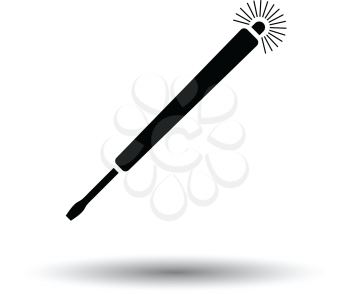 Electricity test screwdriver icon. White background with shadow design. Vector illustration.