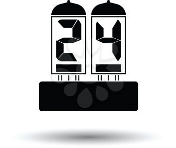 Electric numeral lamp icon. White background with shadow design. Vector illustration.