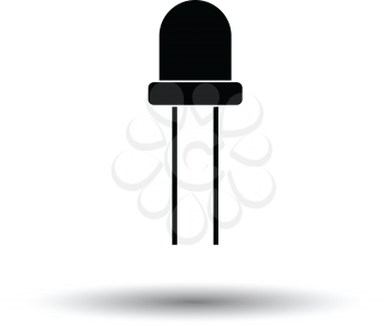 Light-emitting diode icon. White background with shadow design. Vector illustration.