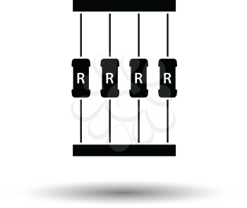 Resistor tape icon. White background with shadow design. Vector illustration.
