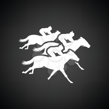 Horse ride icon. Black background with white. Vector illustration.
