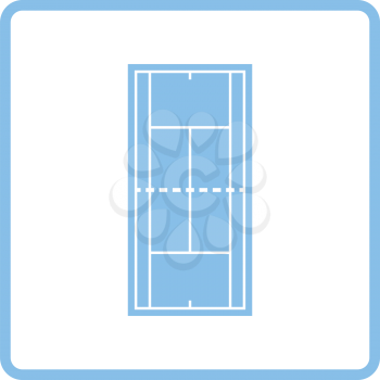 Tennis field mark icon. Blue frame design. Vector illustration.