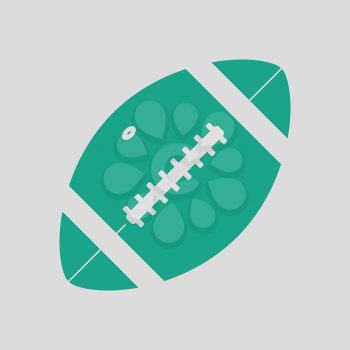 American football ball icon. Gray background with green. Vector illustration.