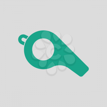 American football whistle icon. Gray background with green. Vector illustration.