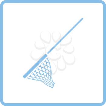 Icon of Fishing net . Blue frame design. Vector illustration.