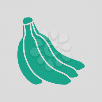 Banana icon. Gray background with green. Vector illustration.