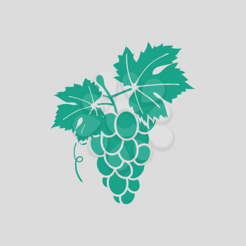 Grape icon. Gray background with green. Vector illustration.