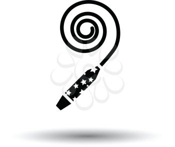 Party whistle icon. White background with shadow design. Vector illustration.