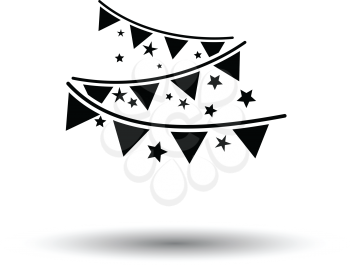 Party garland icon. White background with shadow design. Vector illustration.