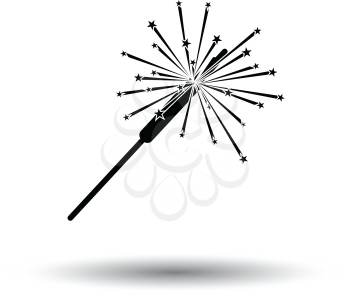 Party sparkler icon. White background with shadow design. Vector illustration.