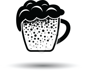 Mug of beer icon. White background with shadow design. Vector illustration.