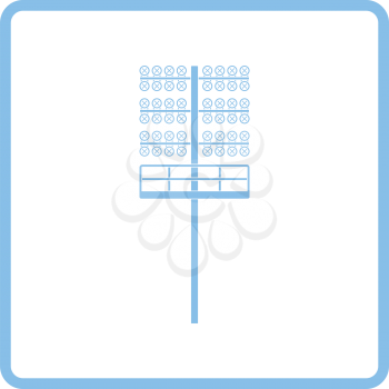Soccer light mast  icon. Blue frame design. Vector illustration.