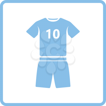 Soccer uniform icon. Blue frame design. Vector illustration.